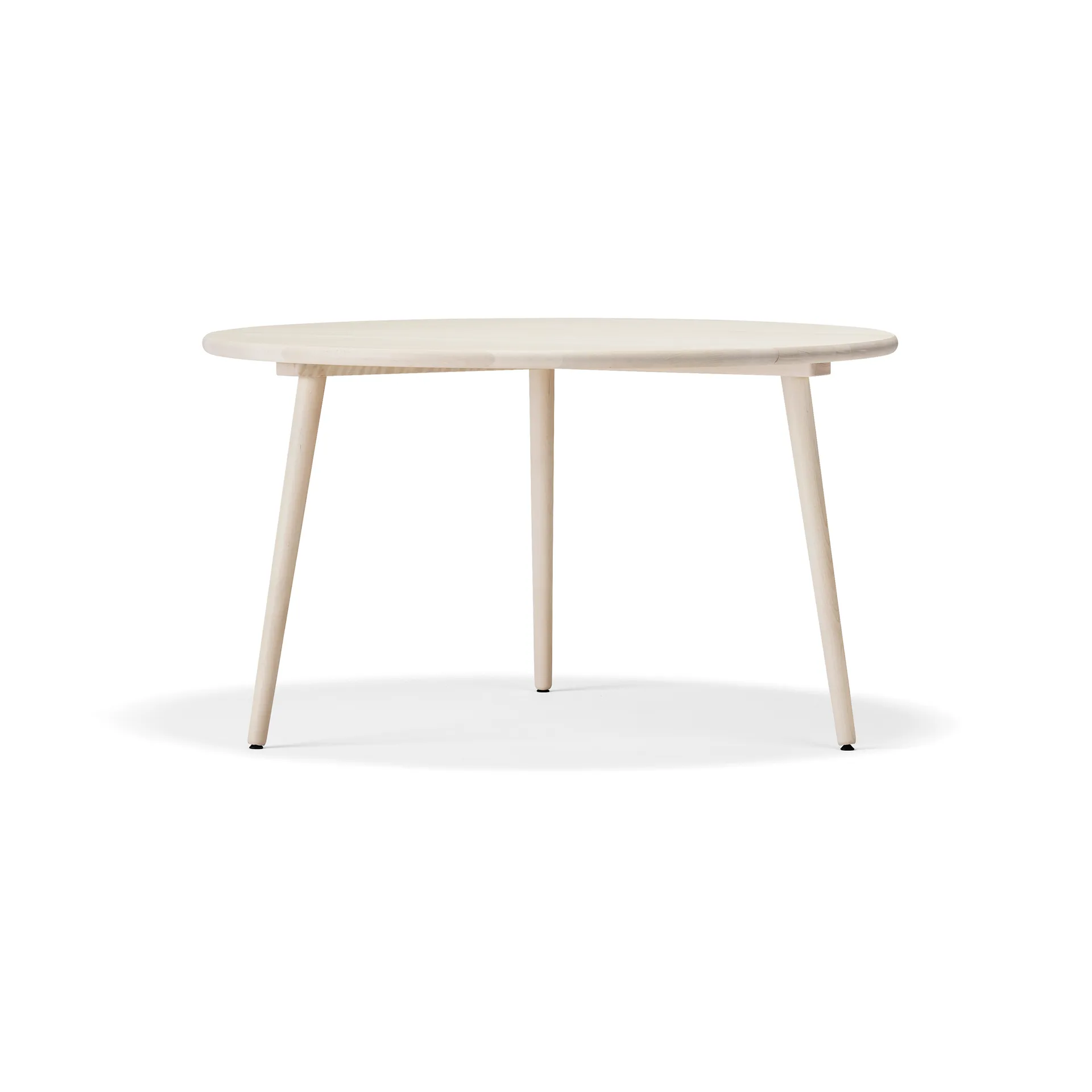 Table Miss Tailor Ø130 cm, bouleau verni mat clair, plateau fixe Stolab