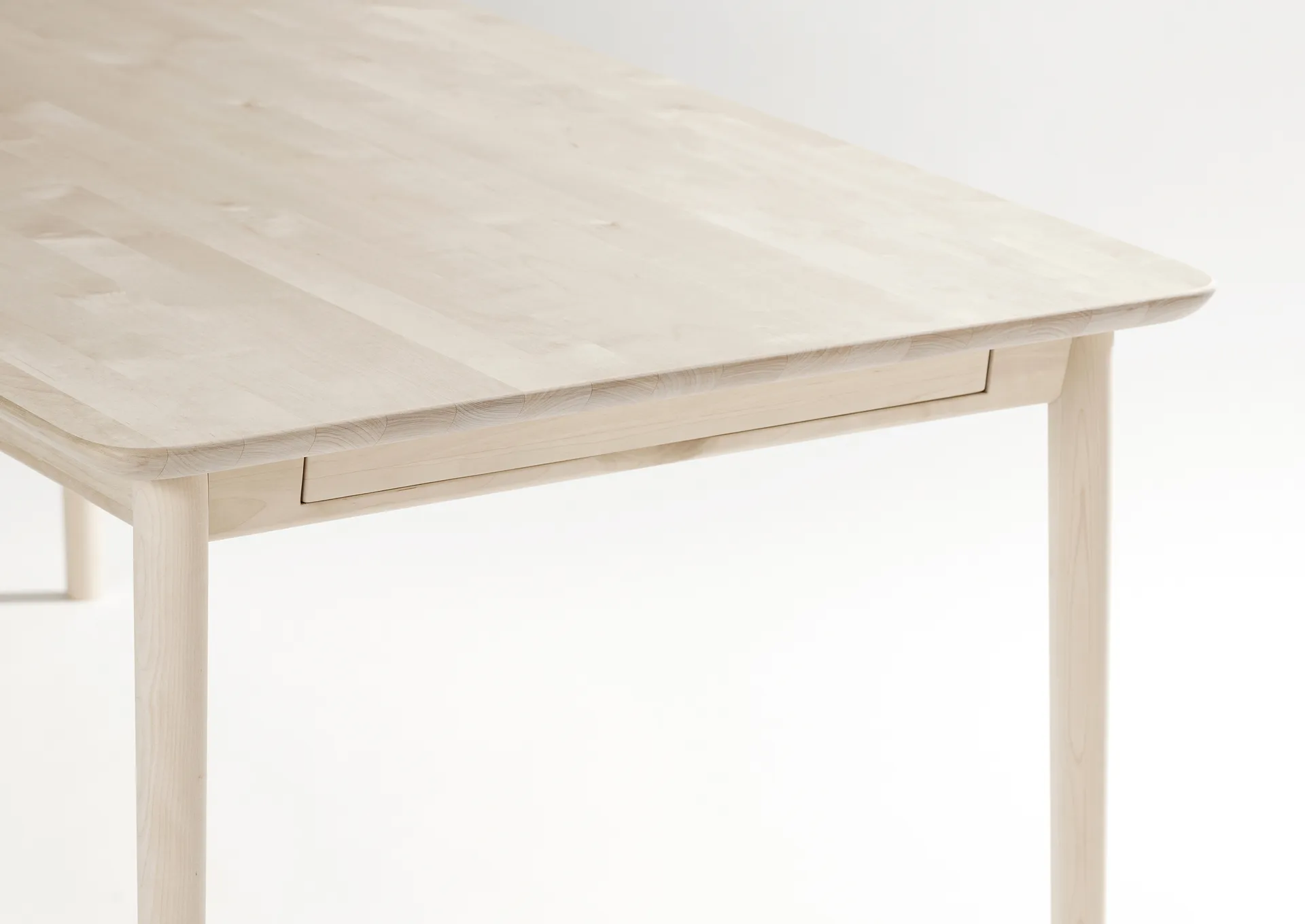 Table Prima Vista, Bouleau huilé blanc 120x90 cm huilé blanc + 1 rallonge Stolab