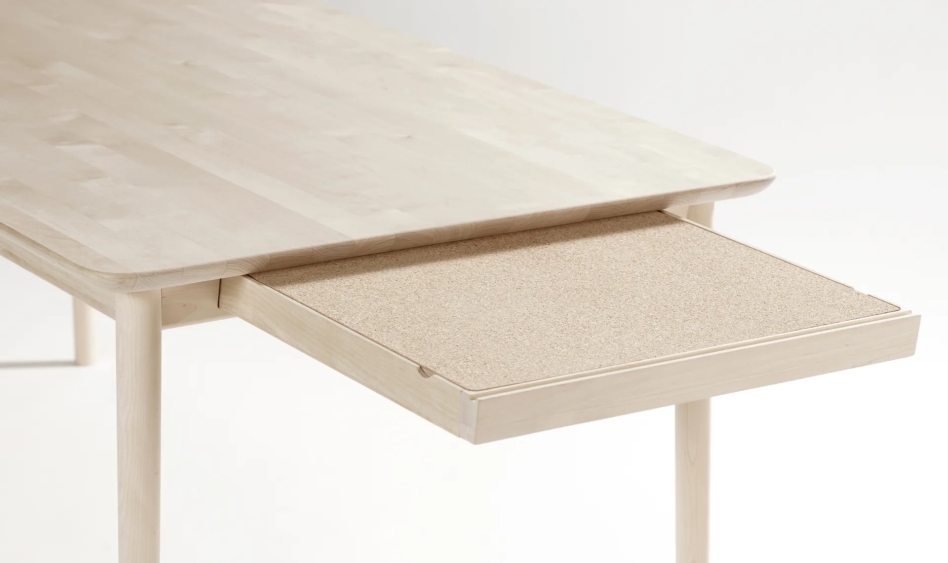 Table Prima Vista, Bouleau huilé blanc 120x90 cm huilé blanc + 1 rallonge Stolab