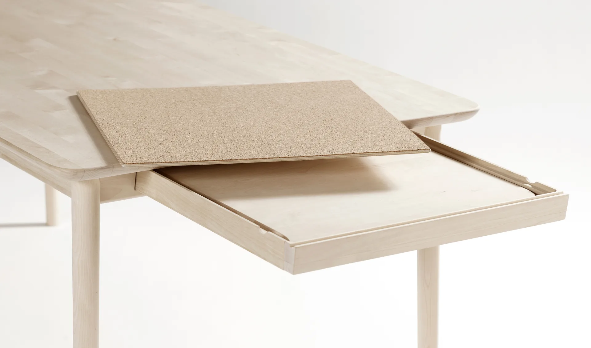 Table Prima Vista, Bouleau huilé blanc 120x90 cm huilé blanc + 1 rallonge Stolab