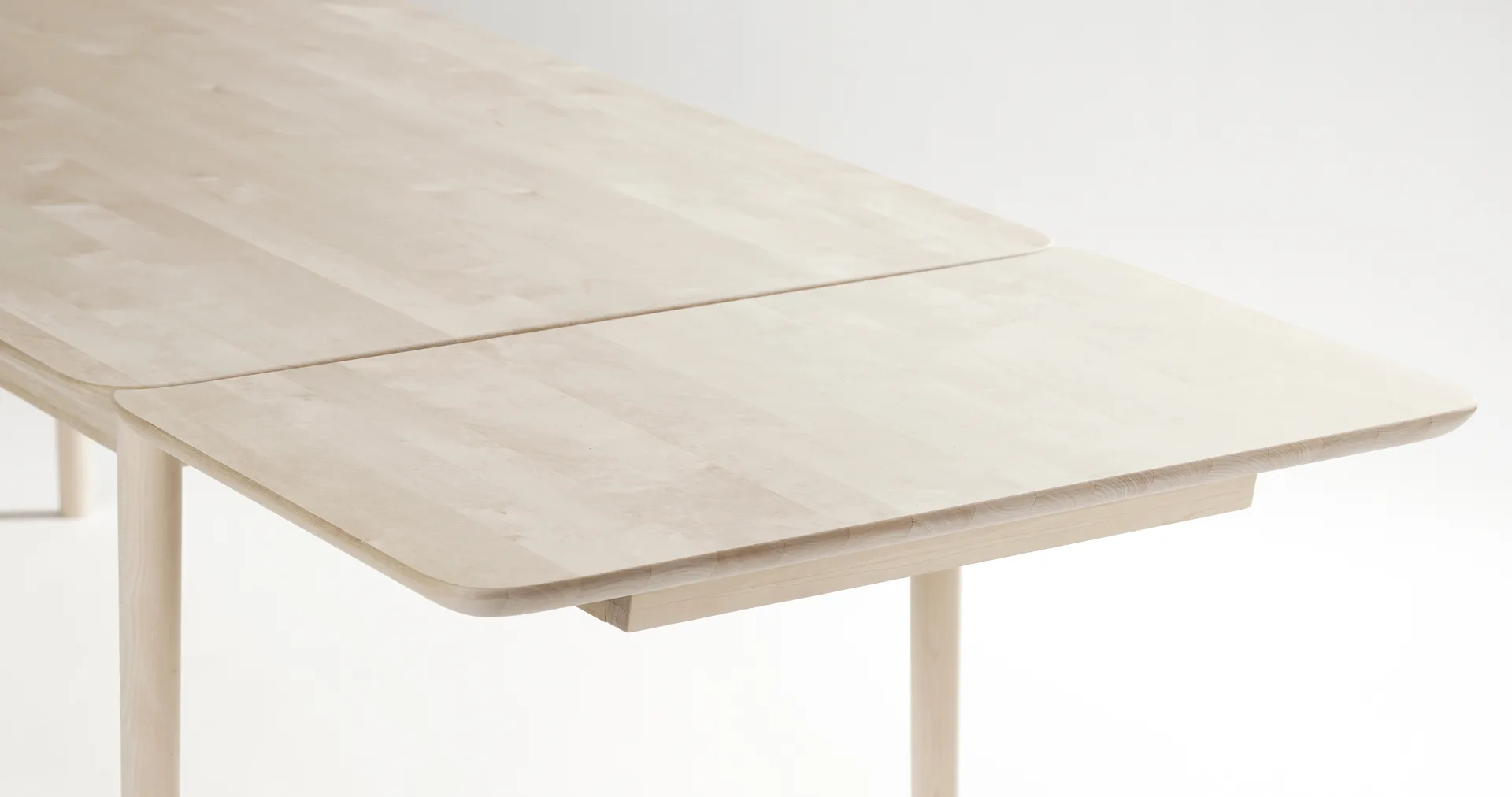 Table Prima Vista, Bouleau huilé blanc 120x90 cm huilé blanc + 1 rallonge Stolab