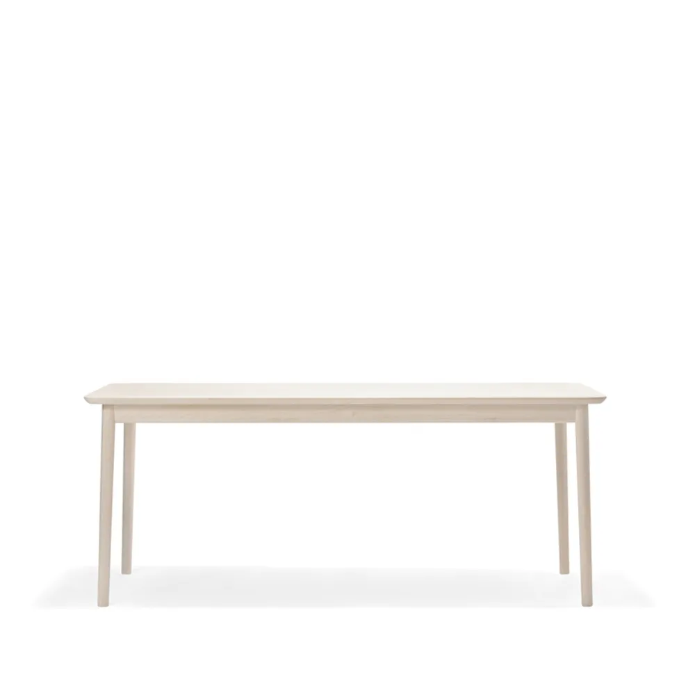Table Prima Vista, bouleau laqué mat clair-180 cm-1 rallonge Stolab
