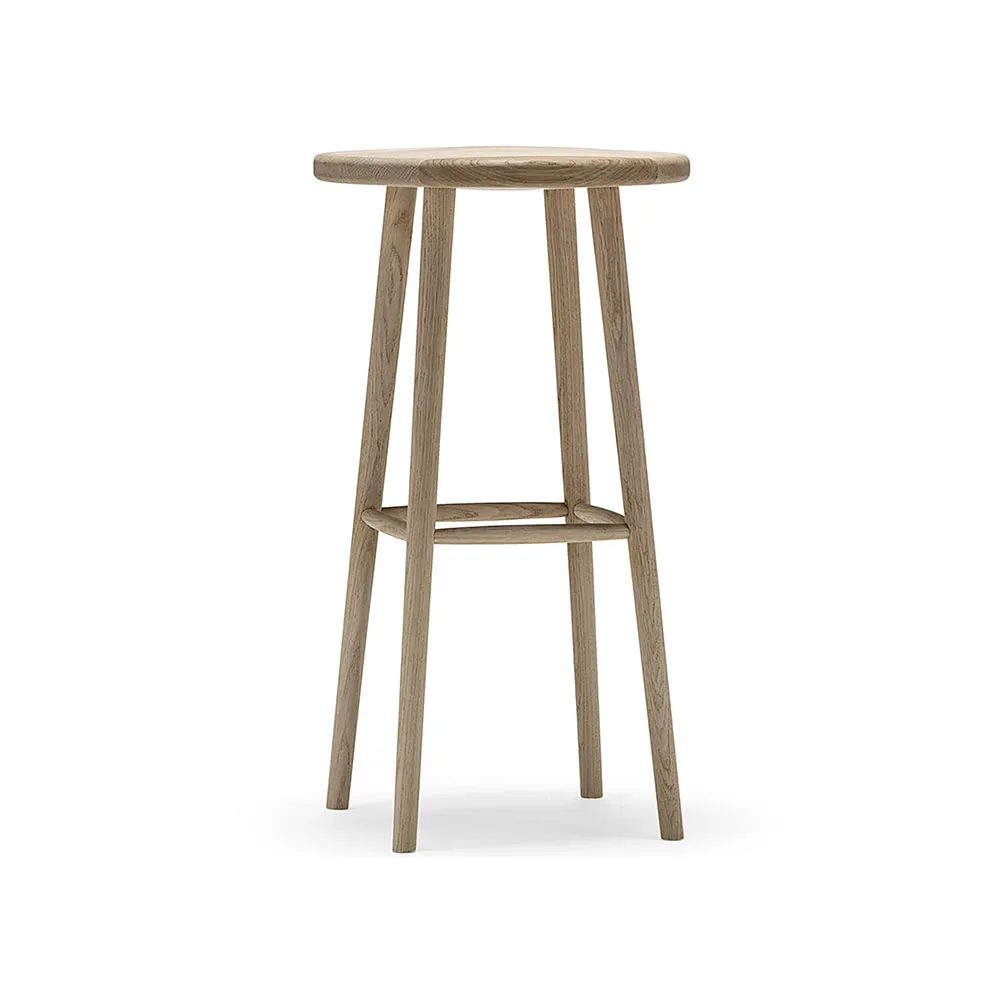Tabouret de bar Miss Button, chêne huilé blanc, haut Stolab