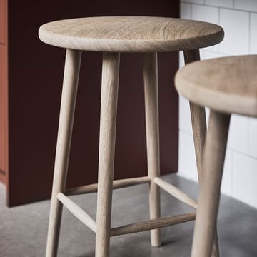 Tabouret de bar Miss Button - chêne huilé blanc, haut - Stolab