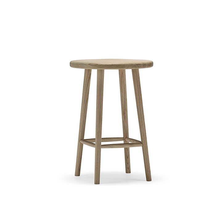 Tabouret de bar Miss Button - chêne huilé blanc, moyen - Stolab