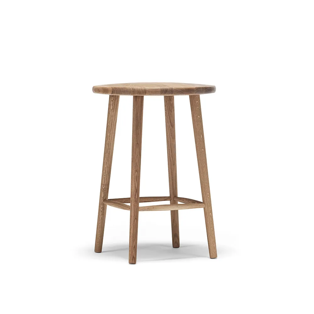 Tabouret de bar Miss Button, chêne huilé naturel, moyen Stolab