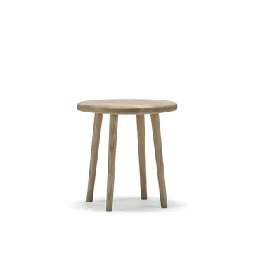 Tabouret Miss Button - chêne huilé blanc, bas - Stolab