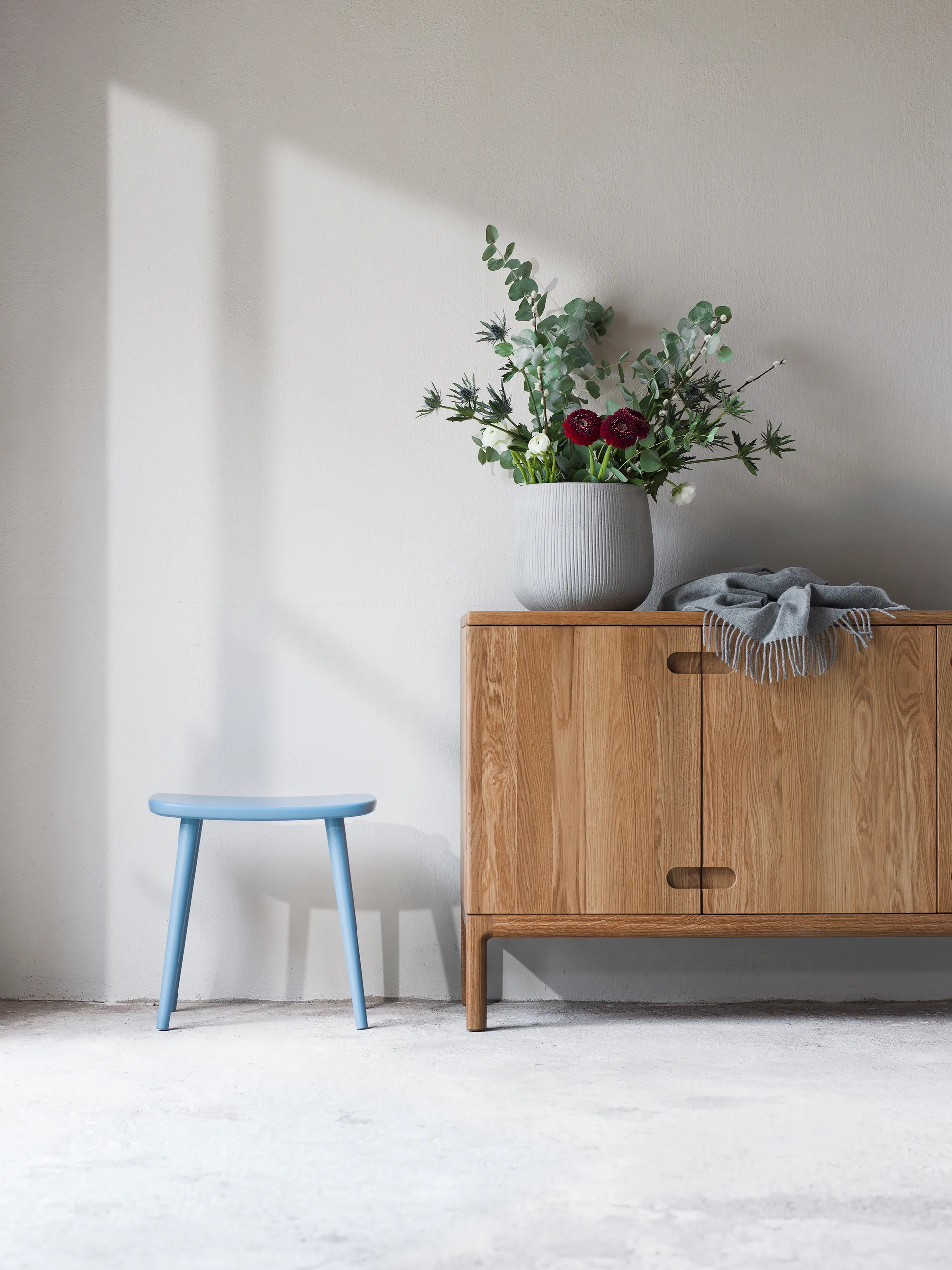 Tabouret Palle, Bleu Aube Stolab