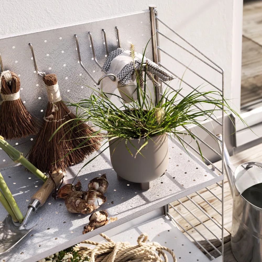 Crochet d'extérieur autoportant String, acier inoxydable, double, lot de 2 String