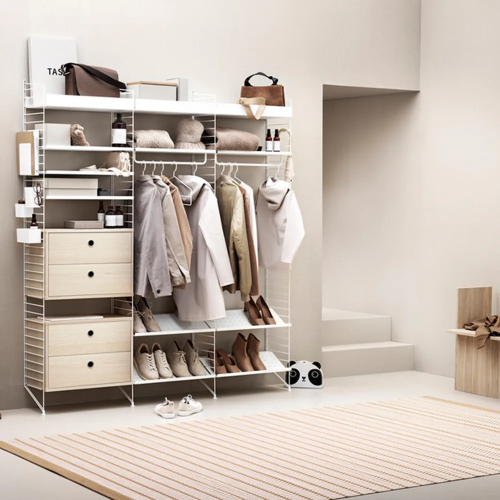 Étagère en métal String, beige, 50x30 cm , bord bas String