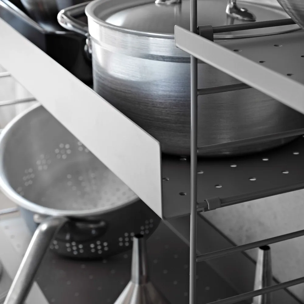 Étagère en métal String, blanc, 78x30 cm, bord haut String