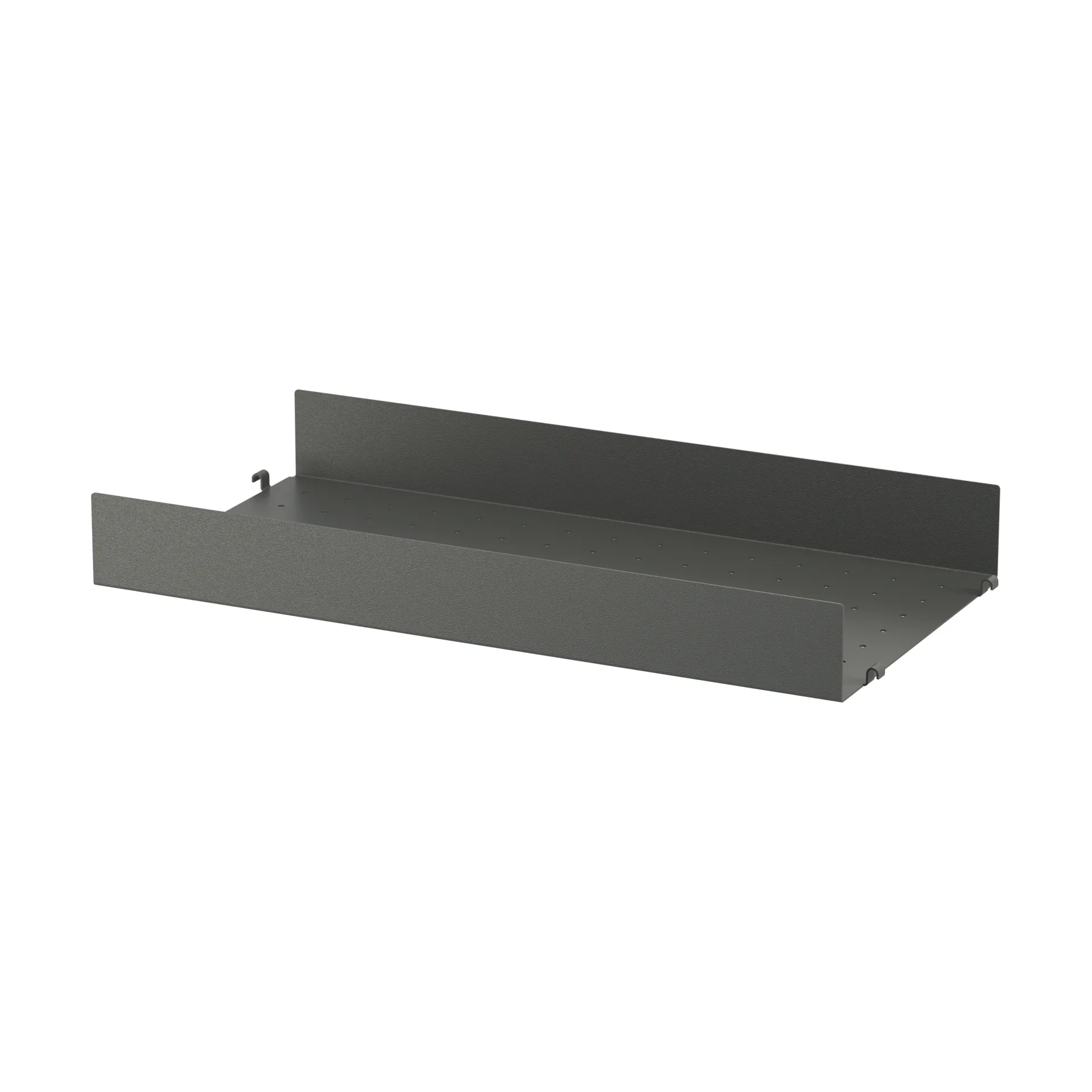 Étagère en métal String, Gris foncé, 58x30 cm, bord haut String