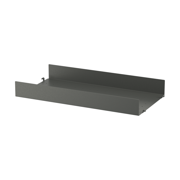 Étagère en métal String - Gris foncé, 58x30 cm, bord haut - String