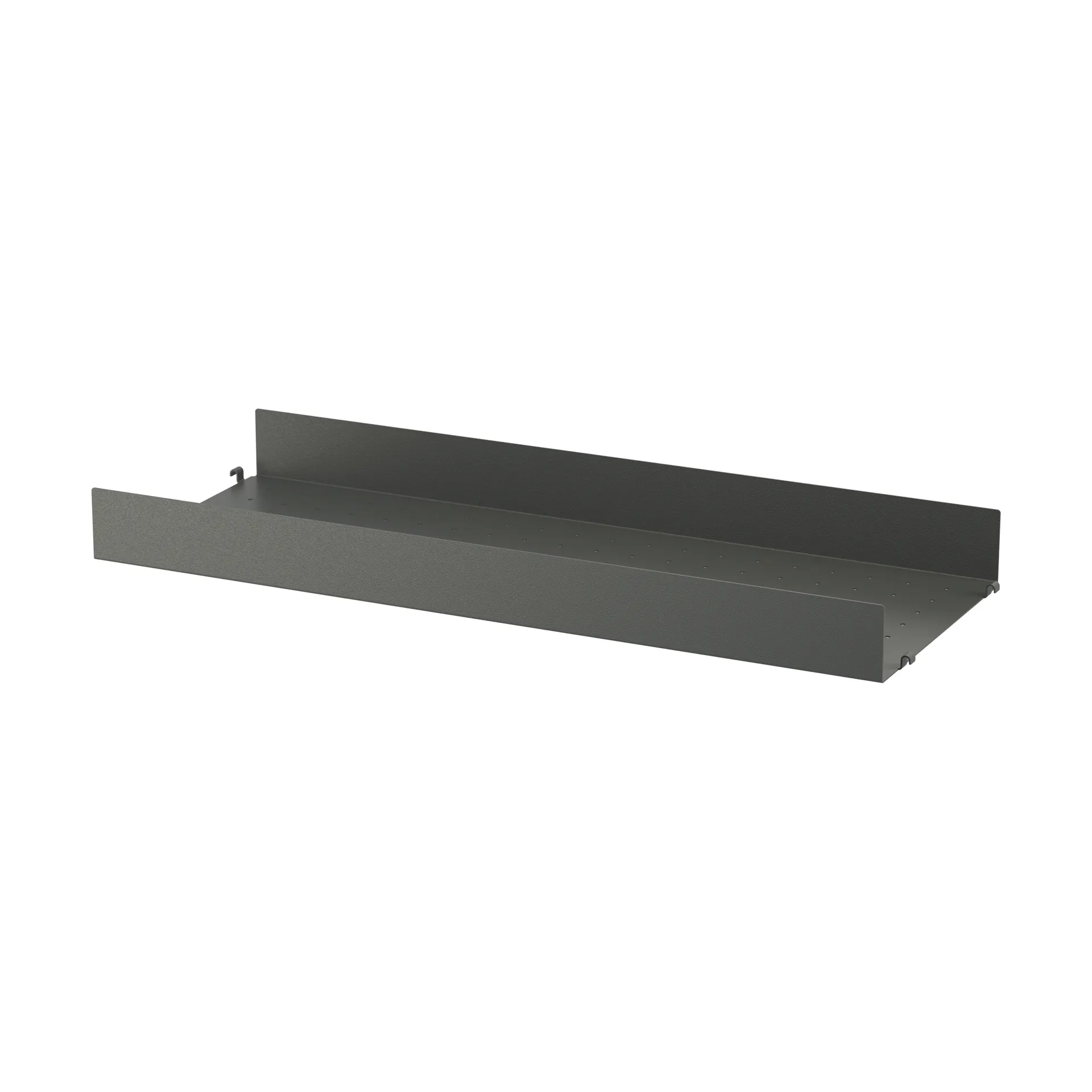 Étagère en métal String, Gris foncé, 78x30 cm, bord haut String
