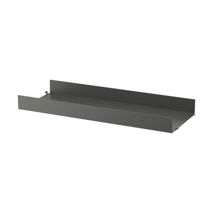 Étagère en métal String - Gris foncé, 78x30 cm, bord haut - String