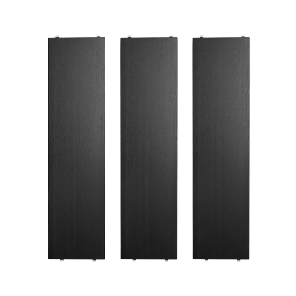 Étagère String, Frêne lasuré noir, 78x20 cm, lot de 3 String