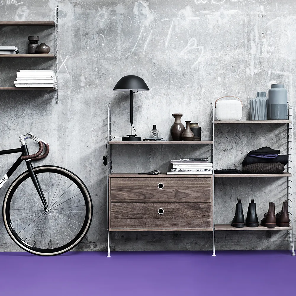 Étagère String, noyer, 58x30 cm, lot de 3 String