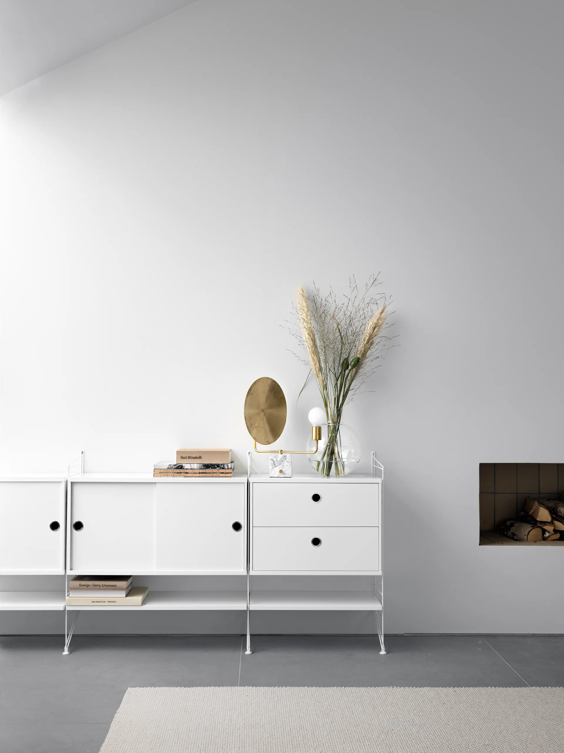 Montant d'étagère String, blanc, 85x30 cm, lot de 2 String