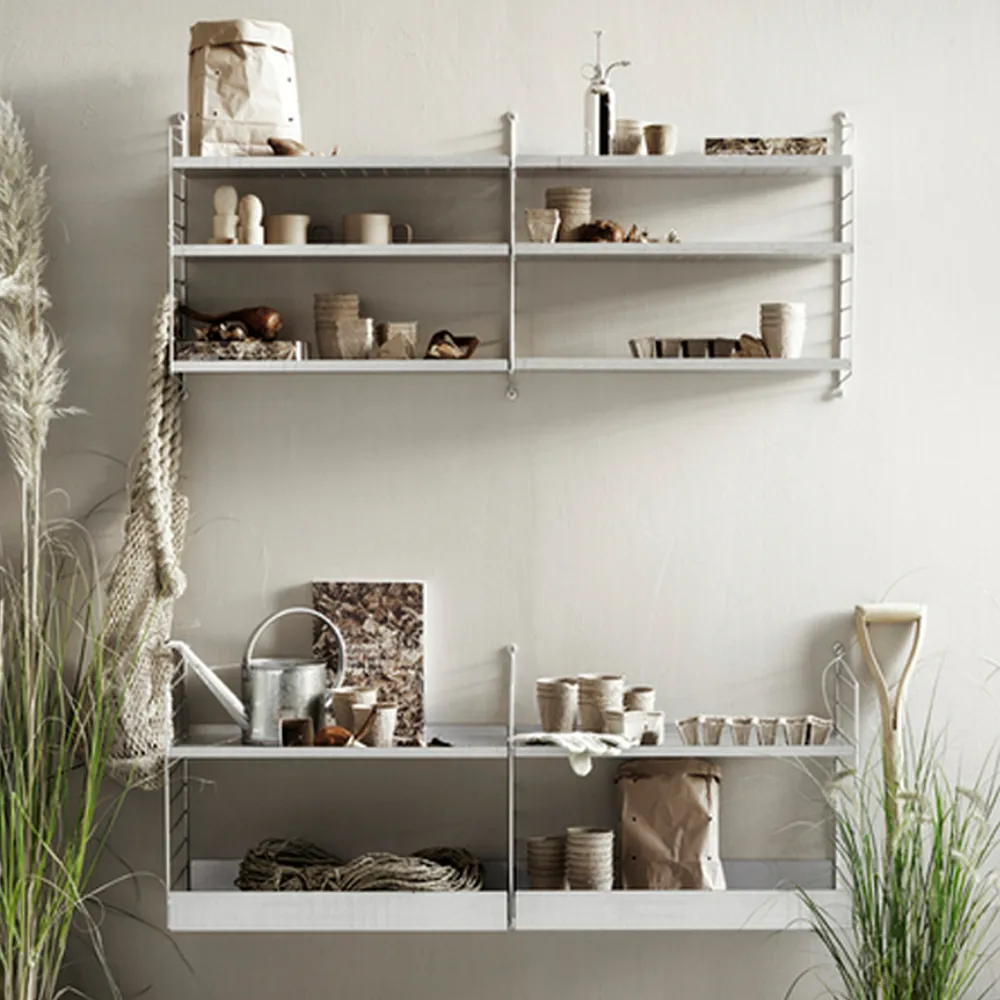 Panneau mural d'extérieur String, galvanisé, 50x30 cm, lot de 2 String