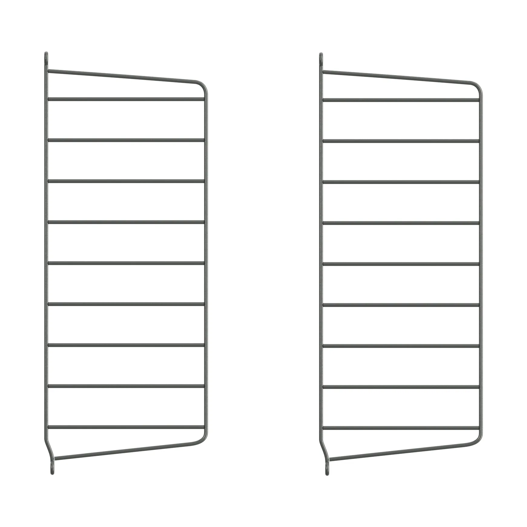 Panneau mural String, Gris foncé, 50x20 cm, lot de 2 String