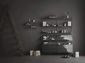 Panneau mural String - Gris foncé, 75x20 cm, lot de 1 - String