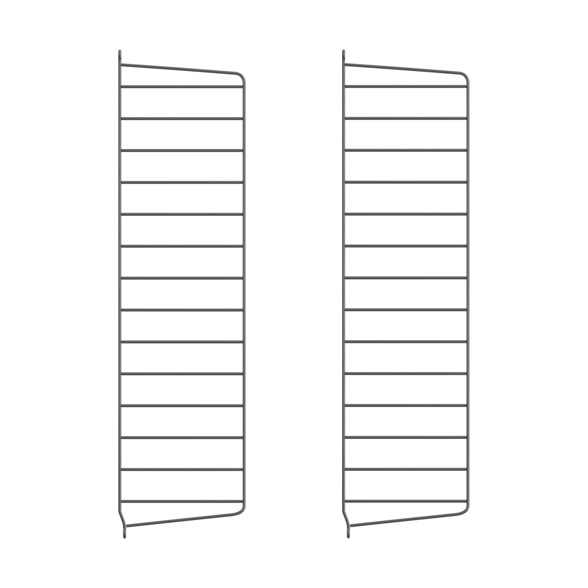 String Panneau mural String Gris foncé, 75x20 cm, lot de 2