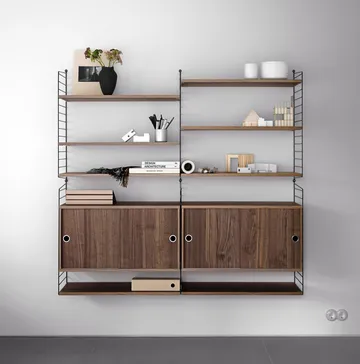 Panneau mural String - Noir, 75x20 cm, lot de 1 - String