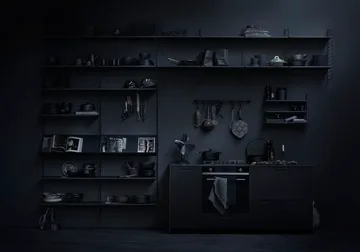 Panneau mural String - Noir, 75x30 cm, lot de 1 - String