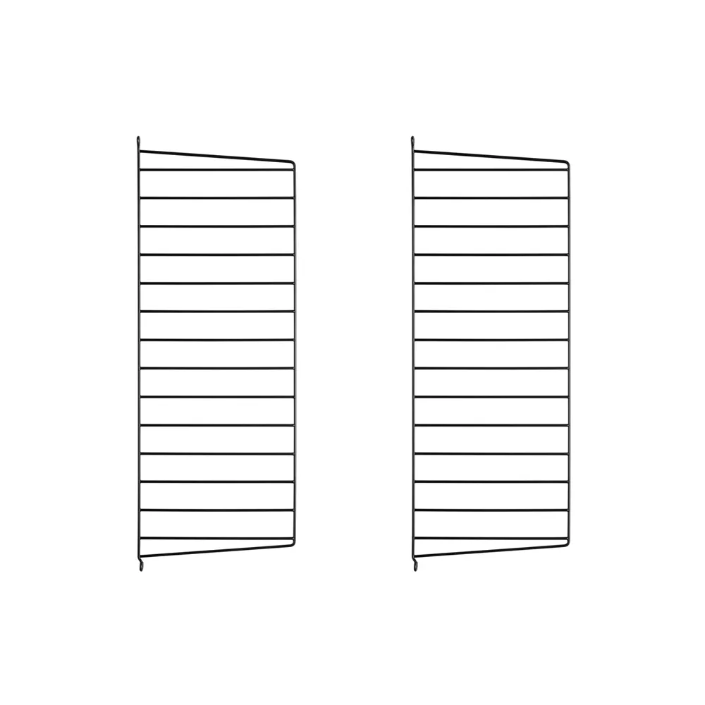 Panneau mural String, Noir, 75x30 cm, lot de 2 String