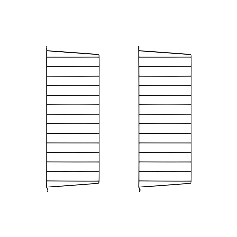 String Panneau mural String noir, 75x30 cm, lot de 2
