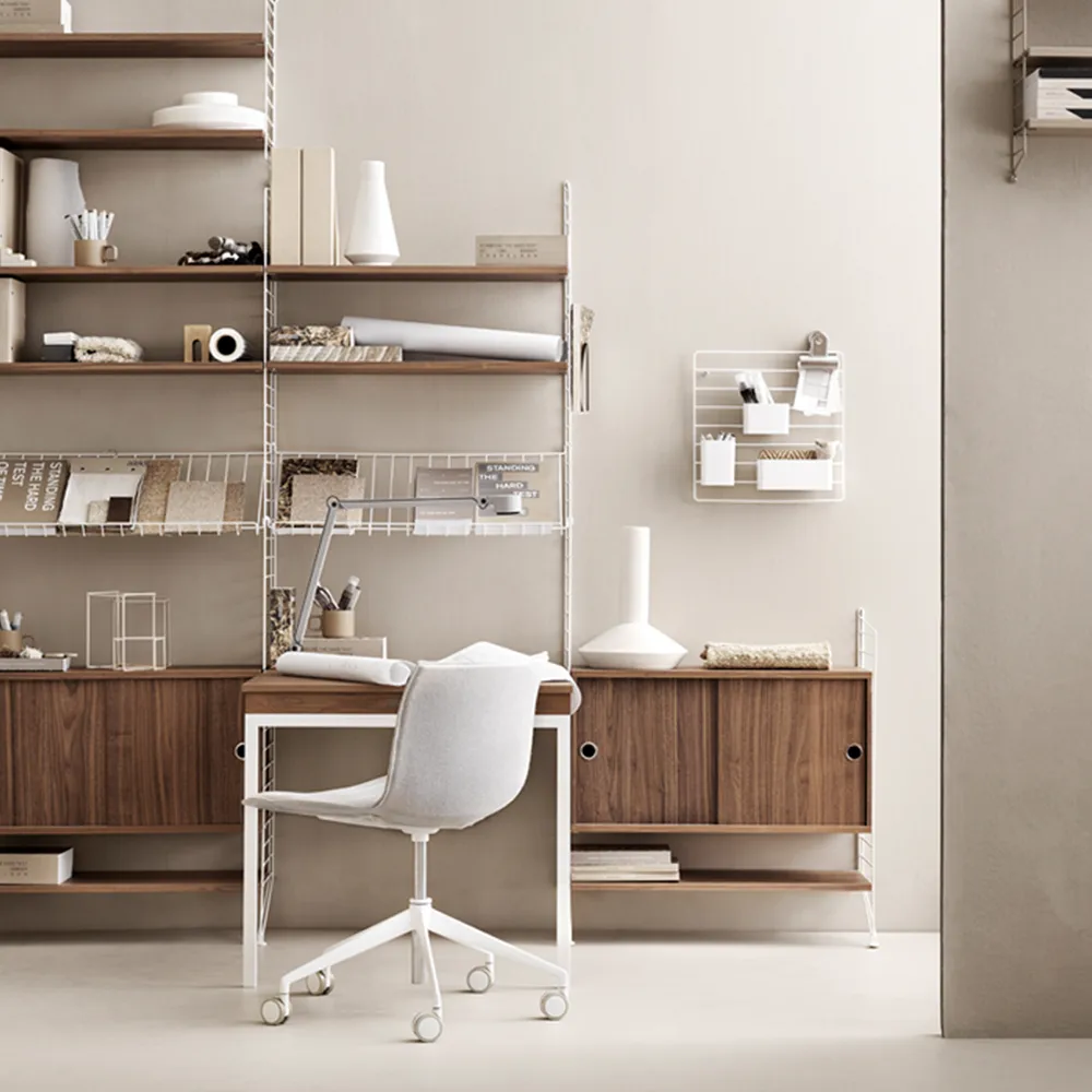 Porte-revues String fil de fer, beige String