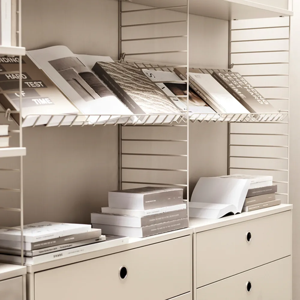 Porte-revues String fil de fer, beige String