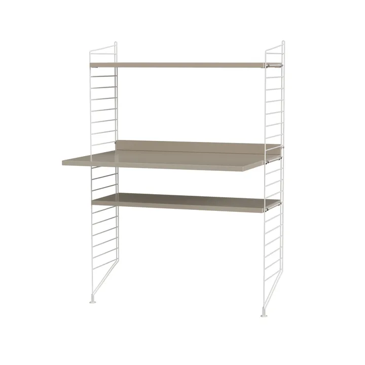 String bureau beige et blanc - combinaison H - String