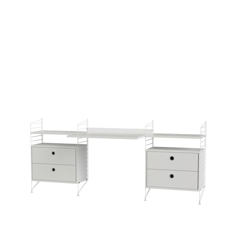 String bureau blanc - combinaison C | Design Scandinave | Blanc
