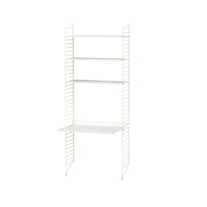 String bureau blanc et beige - combinaison A - String