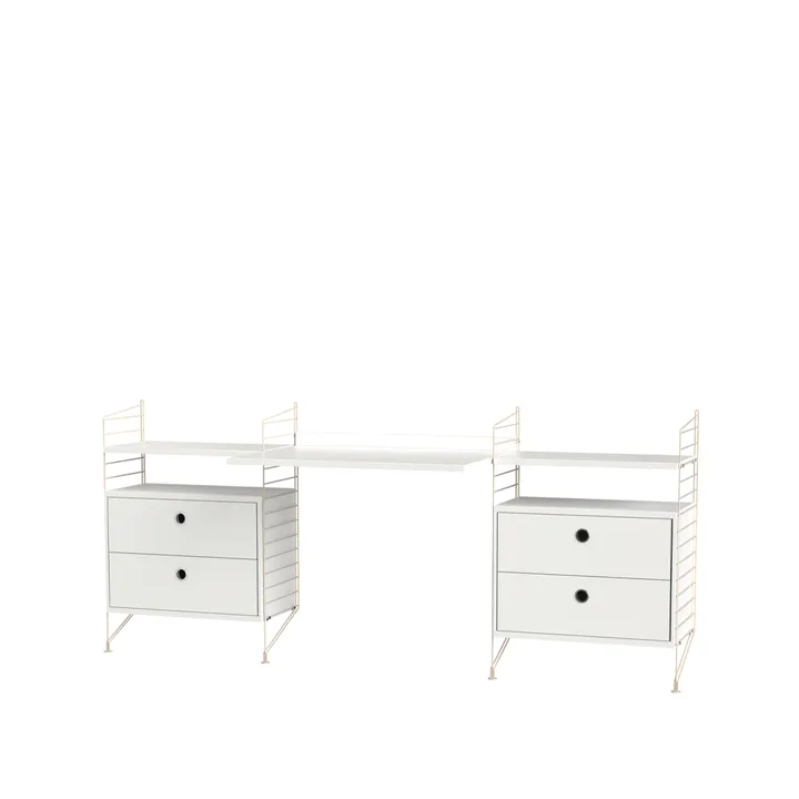 String bureau blanc et beige - combinaison C - String