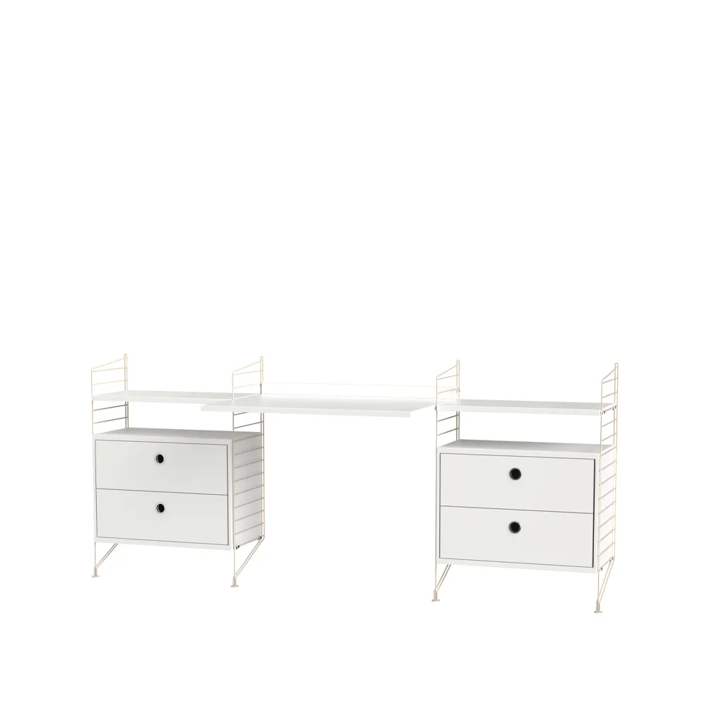 String bureau blanc et beige - combinaison C String