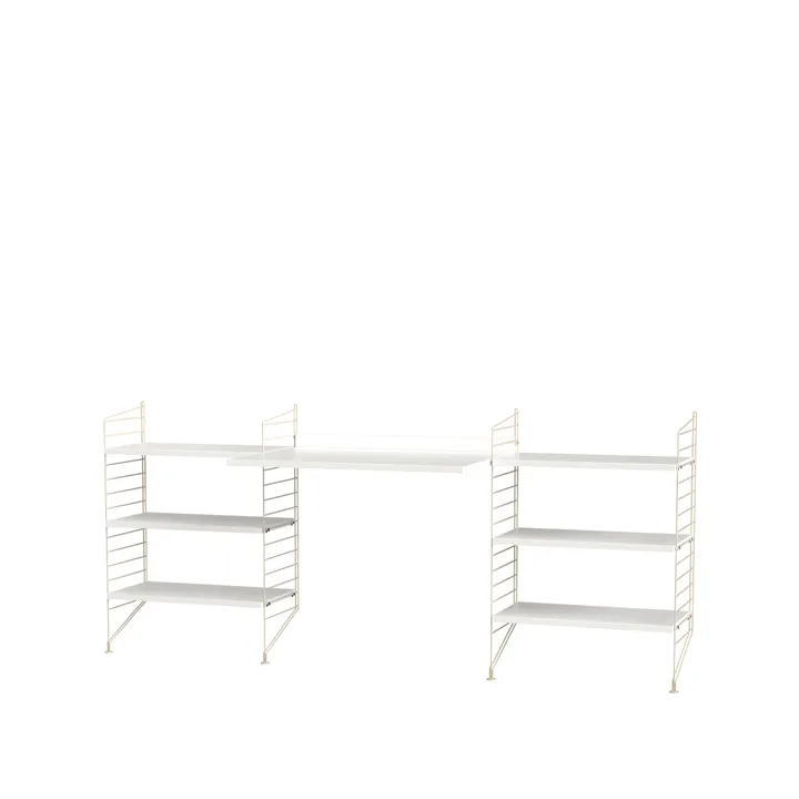 String bureau blanc et beige - combinaison D - String