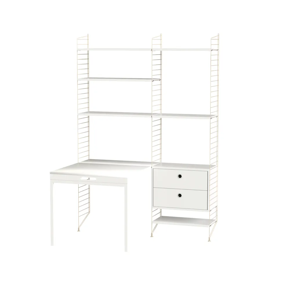 String bureau blanc et beige - combinaison E,  String