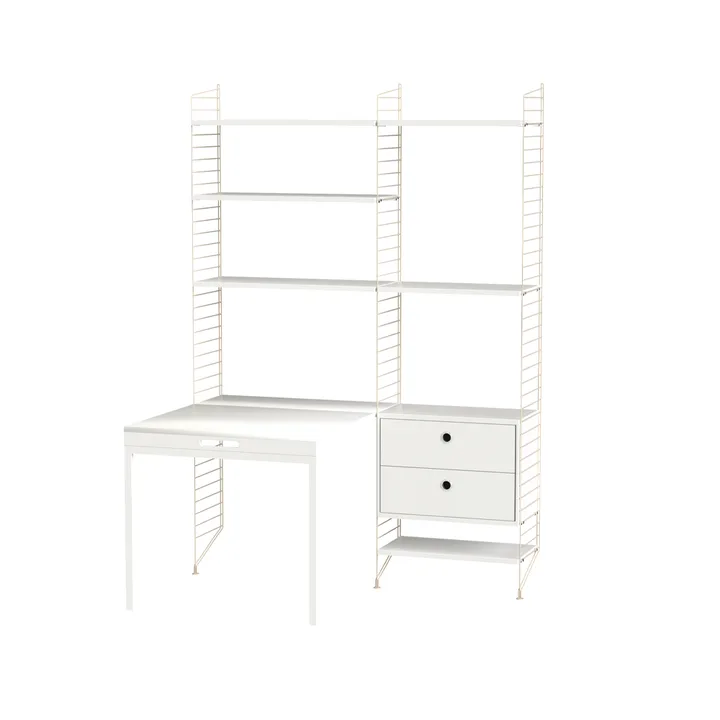 String bureau blanc et beige - combinaison E - String