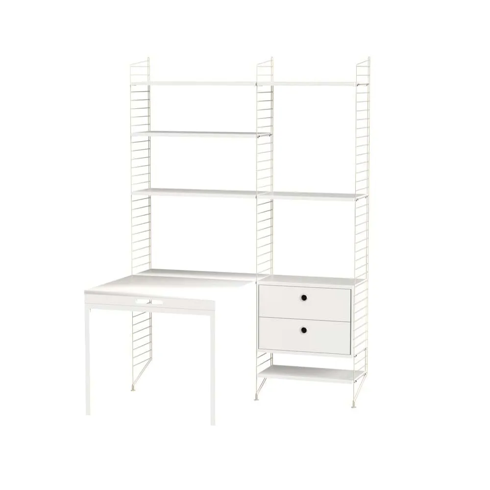 String String bureau blanc et beige - combinaison E