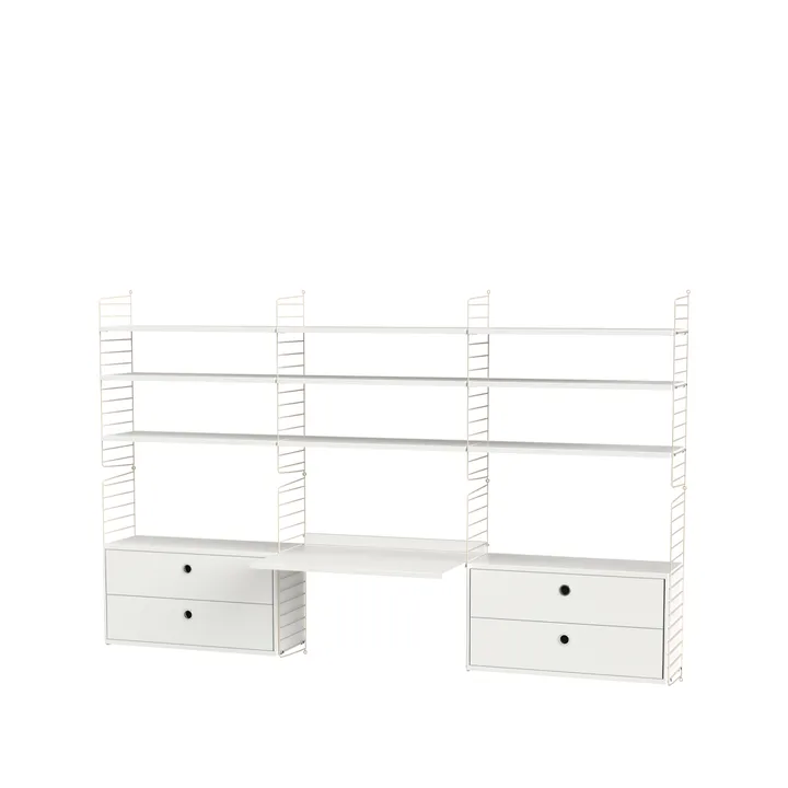 String bureau blanc et beige - combinaison F - String