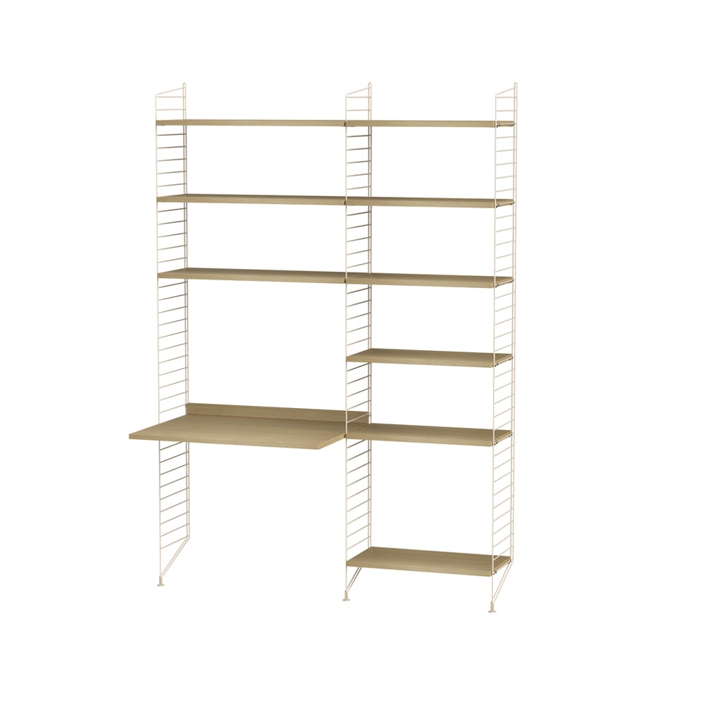 String bureau chêne et beige - combinaison B | Design Scandinave | Beige