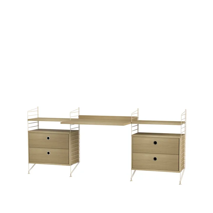 String bureau chêne et beige - combinaison C - String