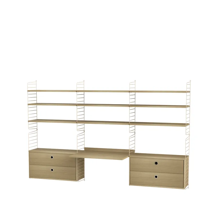 String bureau chêne et beige - combinaison F - String