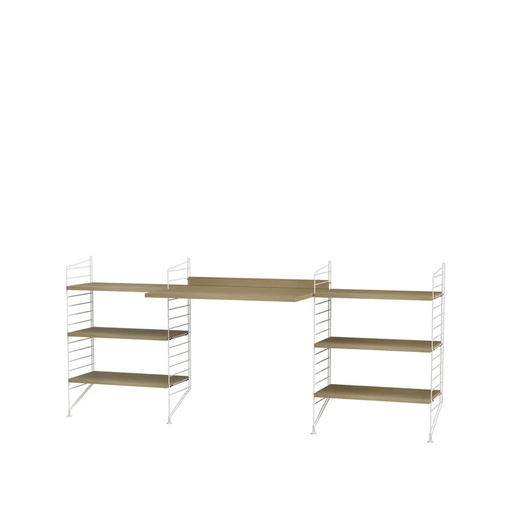 String bureau chêne et blanc - combinaison D - String