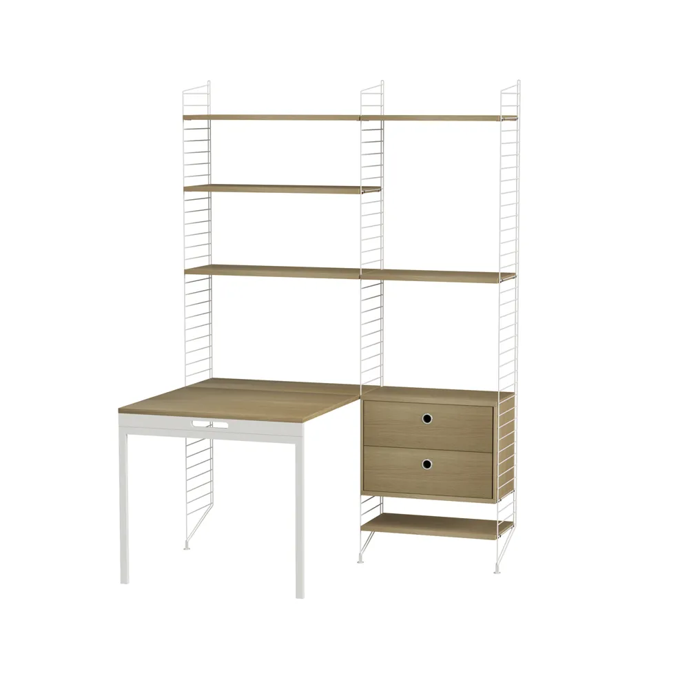 String bureau chêne et blanc - combinaison E,  String