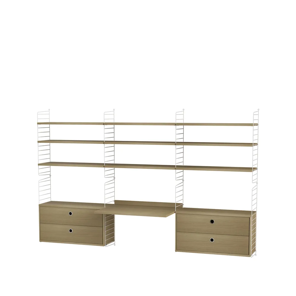 String bureau chêne et blanc - combinaison F,  String