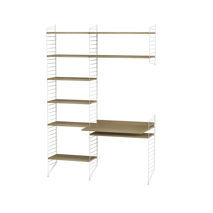 String bureau chêne et blanc - combinaison G - String