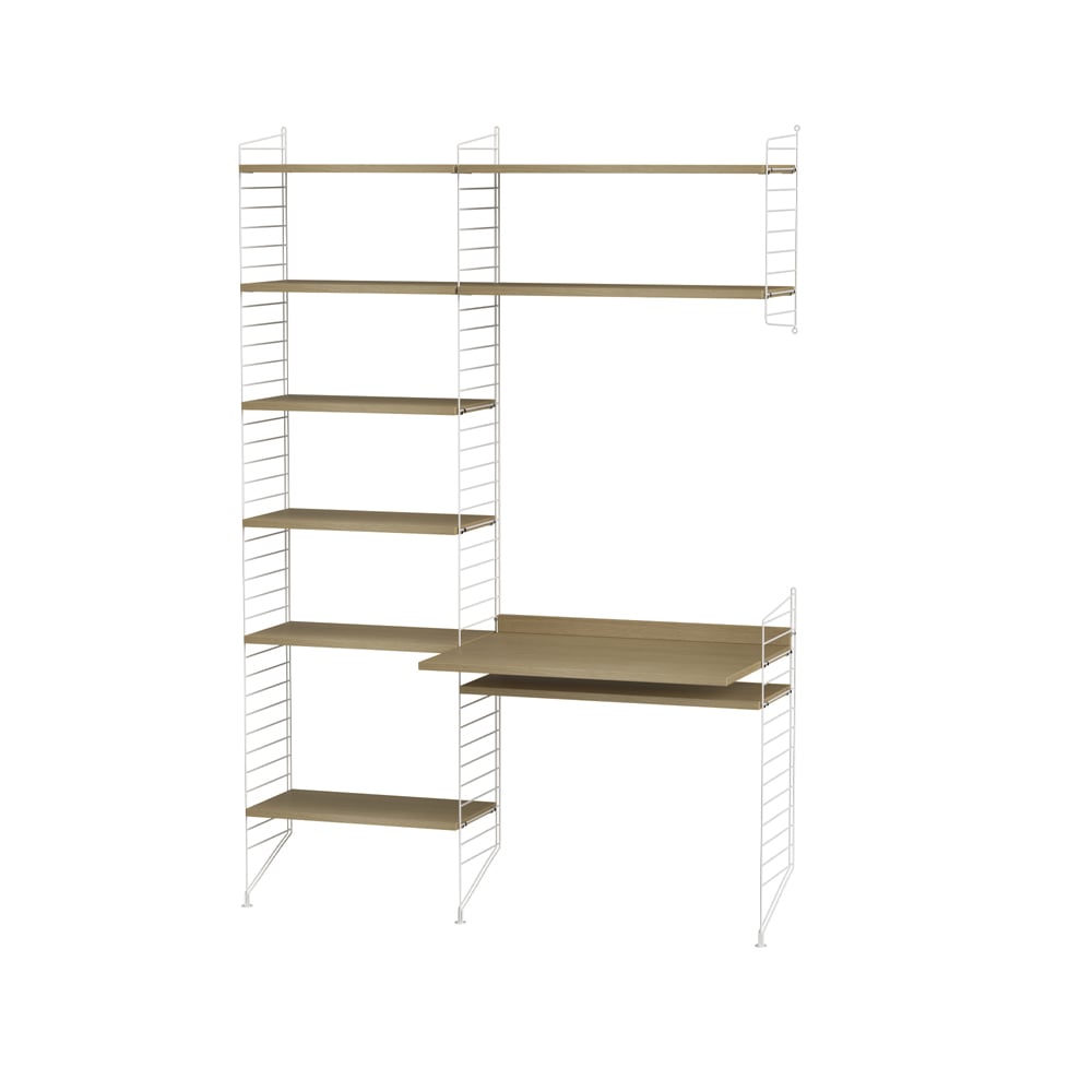 String bureau chêne et blanc - combinaison G | Design Scandinave | Beige